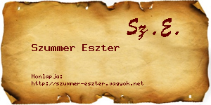 Szummer Eszter névjegykártya